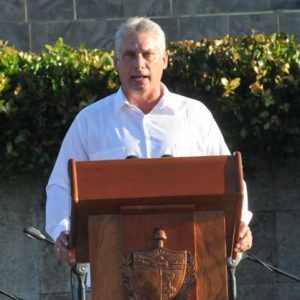 Las palabras centrales del acto estuvieron a cargo de Miguel Díaz-Canel Bermúdez, Primer Vicepresidente cubano. /Foto: Ramón Barreras Valdés