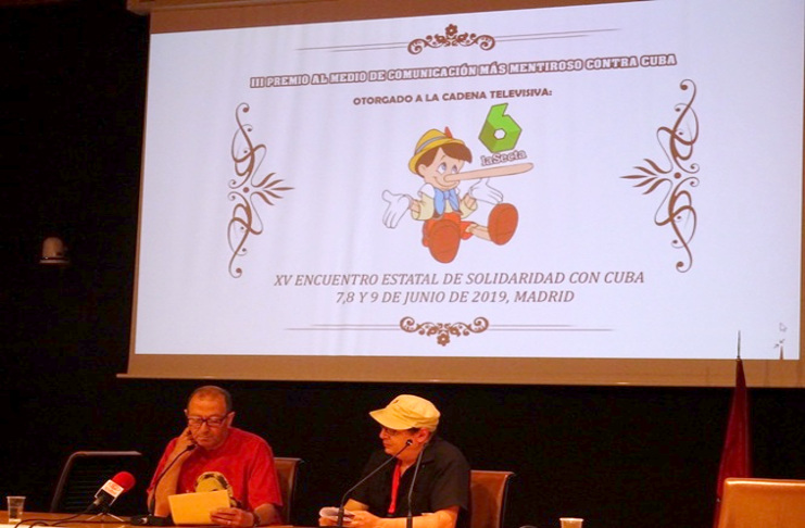 La cadena televisiva La Sexta se llevó el galardón como el medio más mentiroso contra Cuba en los medios españoles. /Foto: Prensa Latina