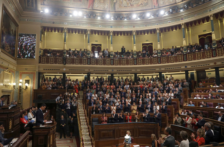 El presidente español en funciones, Pedro Sánchez, habla durante la fracasada sesión de investidura. Madrid (España) 25 de julio de 2019. /Foto: Sergio Perez (Reuters)