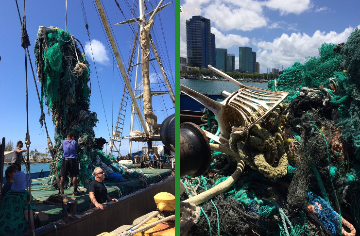 Los ecologistas limpiaron más de 40 toneladas de redes de pesca y plásticos que flotaban a la deriva en aguas al norte del océano Pacífico. /Foto: Ocean Voyages Institute / Project Kaisei