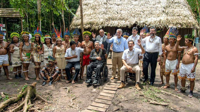 Los participantes de la Cumbre de la Amazonía en Leticia, Colombia. 6 de septiembre de 2019. Raul Arboleda / AFP