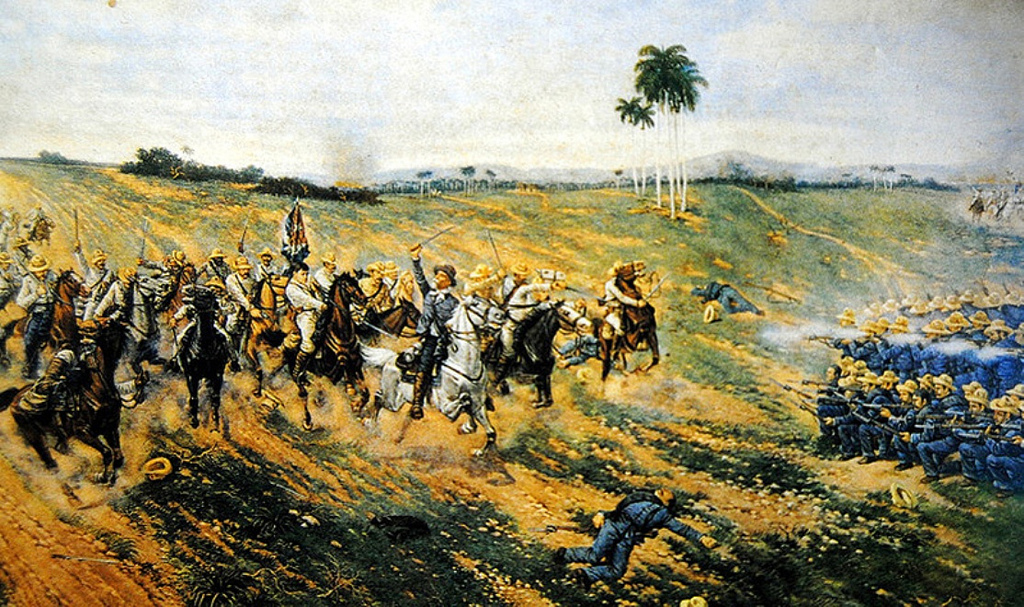 Pintura recrea la batalla de Mal Tiempo, hecho de armas que inauguró una nueva estrategia y táctica por parte del Ejército Libertador.