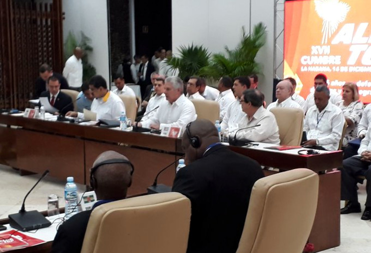 Sesión inaugural de la XVII Cumbre de la Alianza Bolivariana para los Pueblos de Nuestra América-Tratado de Comercio de los Pueblos (ALBA-TCP) que sesiona en La Habana. /Foto: Presidencia Cuba