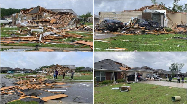 Daños de los tornados en la ciudad de Monroe (Louisiana). /Foto: Twitter @CityofMonroe