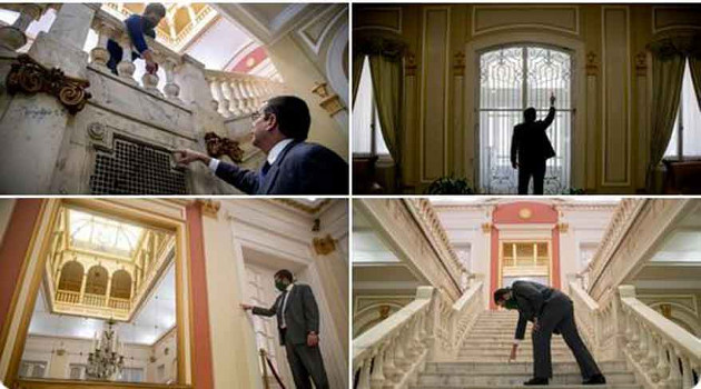 Daños en la embajada cubana en Washington. /Foto: Prensa Latina