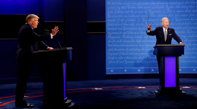 Donald Trump y Joe Biden en su primer debate presidencial, Cleveland, Ohio, 29 de septiembre de 2020. /Foto: Brian Snyder / Reuters