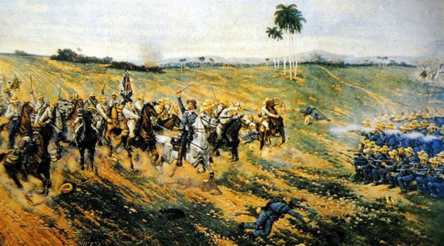 Obra pictórica del artista cubano Ibáñez que recrea los sucesos de la batalla de Mal Tiempo.