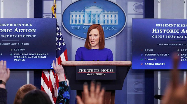 Jen Psaki, secretaria de prensa de la nueva administración estadounidense. /Foto: Reuters