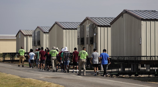 Centro de detención para niños migrantes del gobierno de Estados Unidos en Carrizo Springs, Texas. /Foto: Eric Gay /AP