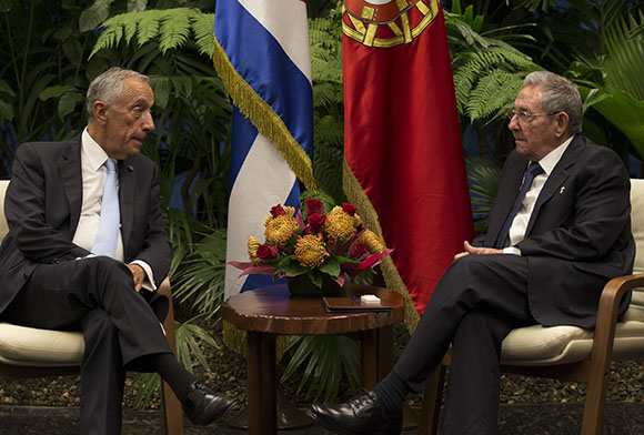Raúl Castro Ruz recibe a Marcelo Rebelo de Sousa, presidente de Portugal. Foto. Ismael Francisco/ Cubadebate.