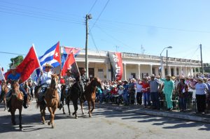 Jinetes en sus cabalgaduras dieron mayor lucidez al acto. Foto: Efraín Cedeño