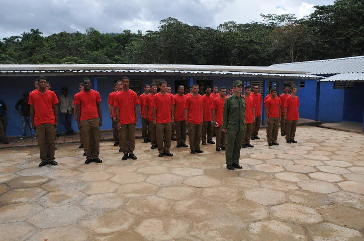 Todos los soldados y oficiales del campamento son militantes de la UJC. /Foto: Juan Carlos Dorado