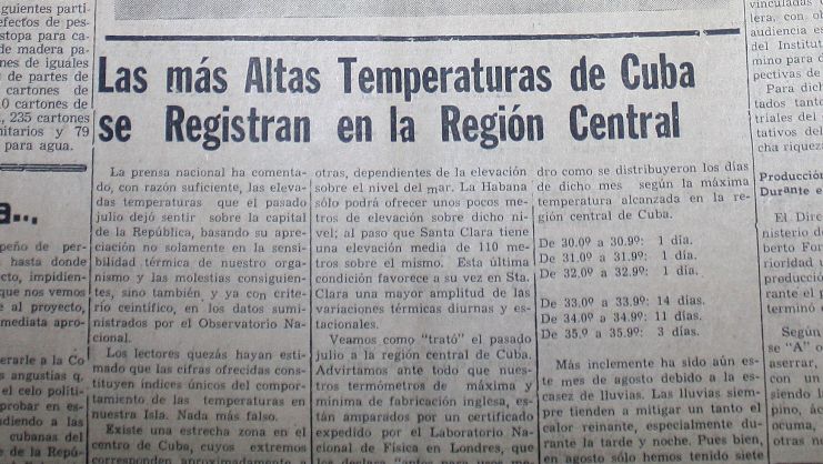 Agosto calentaba con énfasis en la provincia de Las Villas. Cienfuegos no era la excepción.
