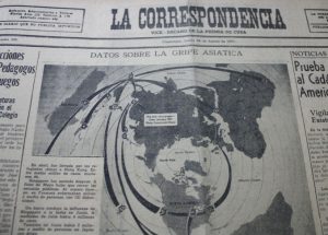 La ruta internacional de la influenza o gripe asiática, el 26 de agosto de 1957.