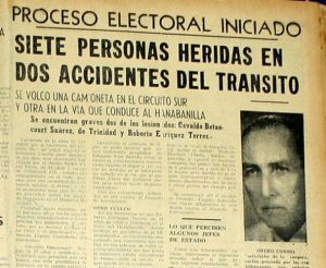 Los accidentes de tránsito eran también una preocupación para la opinión pública en septiembre de 1957.