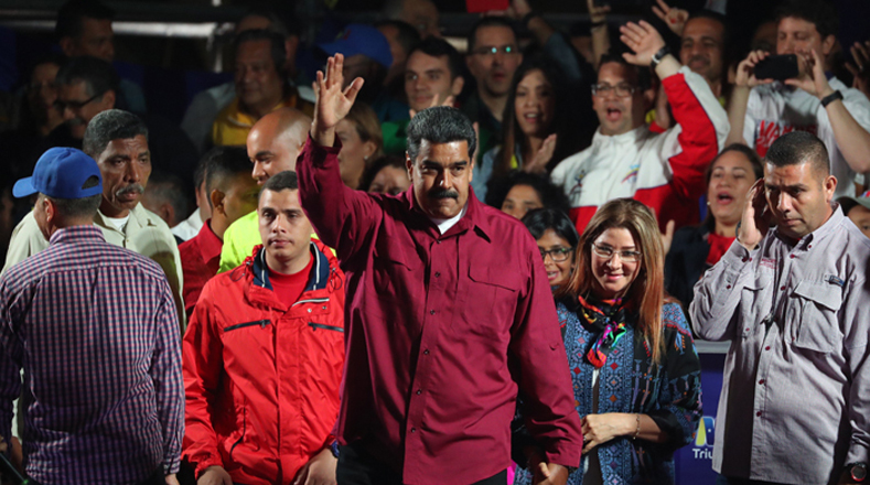 El recién reelecto presidente venezolano, Nicolás Maduro, agradeció a los electores por la victoria conseguida con más del 60 por ciento de votos válidos. /Foto:EFE (Tomada de Telesur)