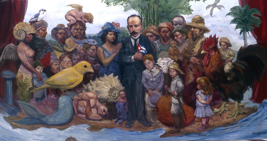 Óleo sobre lienzo "Martí y nosotros". Fabelo 1999.