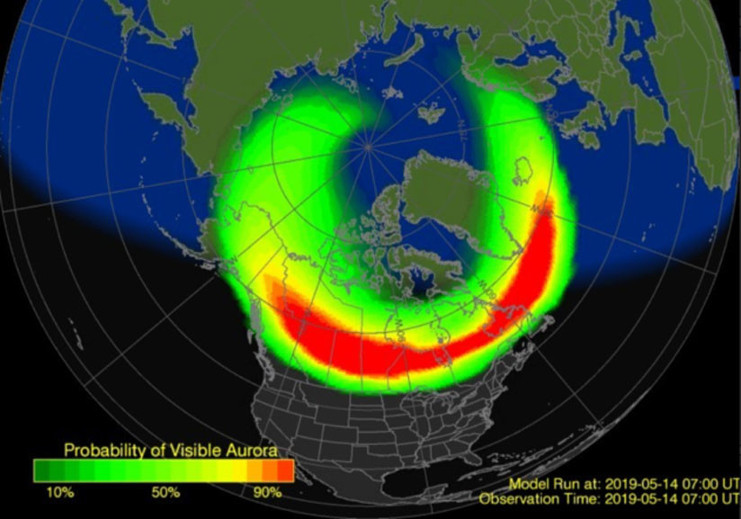 Óvalo auroral visible. / NOAA