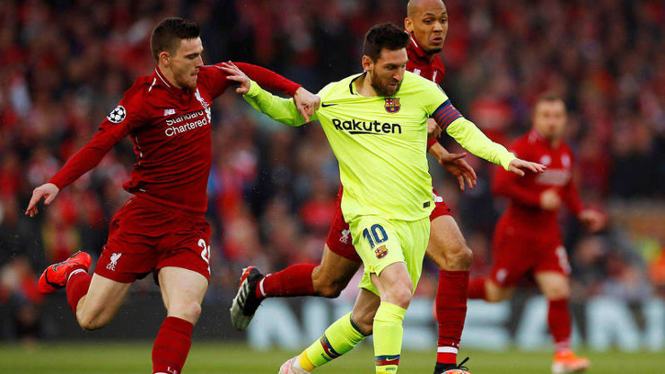 Messi, en el partido contra el Liverpool en Anfield. /Foto: Reuters