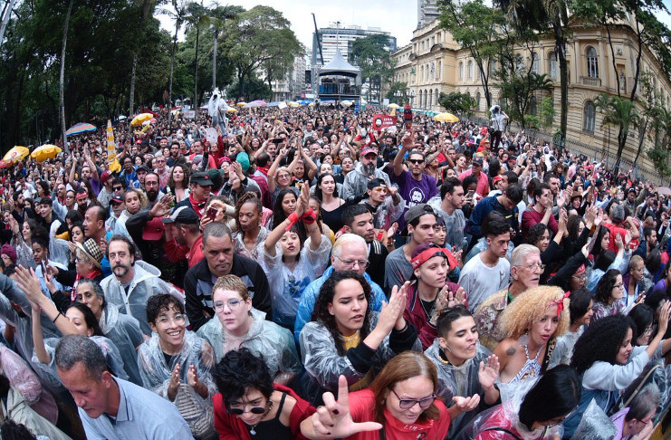 El acto cultural y político en defensa de la democracia, y por la libertad del expresidente, se realizó en la Plaza de la República de la ciudad de Sao Paulo. /Foto: Twitter @LulaOficial