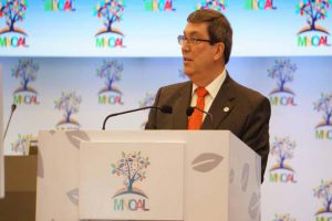 "Venezuela, al igual que Cuba, Irán, Siria, Nicaragua, la República Democrática Popular de Corea, somos víctimas del intervencionismo, de foráneos que insisten en un cambio de Gobierno", dijo el Canciller de Cuba en la reunión del Mnoal que sesiona en Caracas.