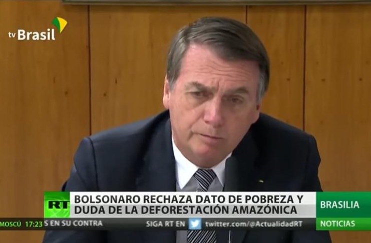 Según palabras de Bolsonaro, "Con toda la devastación de la que nos están acusando […] la región de la Amazonía ya estaría extinguida". /Captura video Russia Today