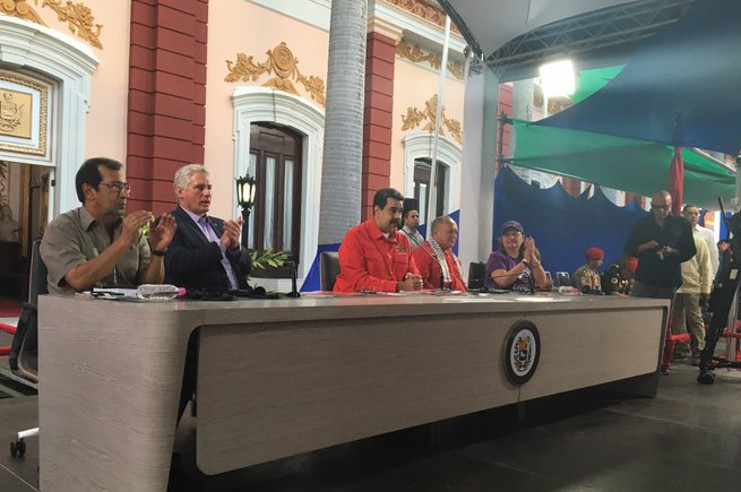 En la clausura del encuentro, el presidente venezolano Nicolás Maduro dijo que el XXV Foro de Sao Paulo confirma la unidad de la izquierda del mundo, gran lección de vida de Hugo Chávez. /Foto: Twitter @PresidenciaCuba
