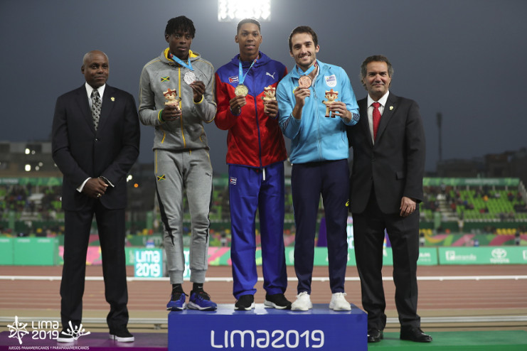 Podio del salto de longitud de los XVIII Juegos Panamericanos. /Foto: lima2019.com