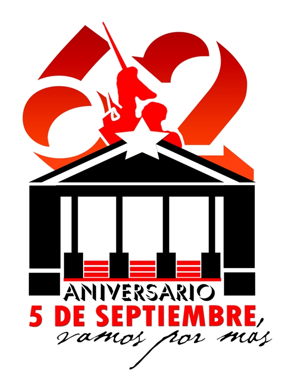 Logotipo creado por Fernando, a propósito del aniversario 62 del levantamiento popular armado del 5 de septiembre de 1957 en Cienfuegos.