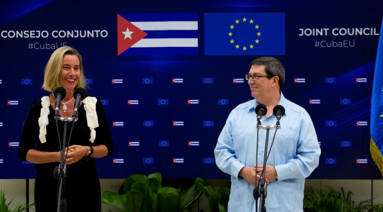 El segundo Consejo Conjunto entre Cuba y la Unión Europea sesiona hoy en La Habana, con la presencia de Federica Mogherini, alta representante para Asuntos Exteriores y Política de Seguridad de la comunidad, y el canciller Bruno Rodríguez Parrilla./Foto: Cubadebate