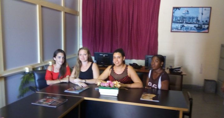 Estudiantes de Licenciatura en Derecho en la Universidad de Cienfuegos. De izquierda a derecha; Gabriela, Leidy Laura, Giselle y Diana Rosa./Foto: Tay B. Toscano