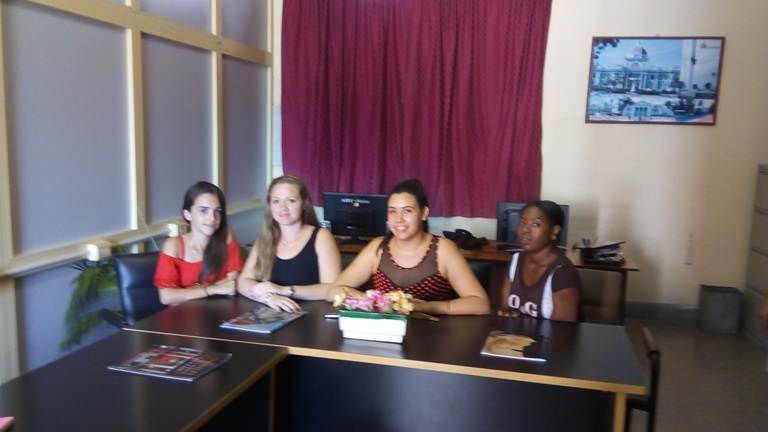 Estudiantes de Licenciatura en Derecho en la Universidad de Cienfuegos. De izquierda a derecha; Gabriela, Leidy Laura, Giselle y Diana Rosa./Foto: Tay B. Toscano
