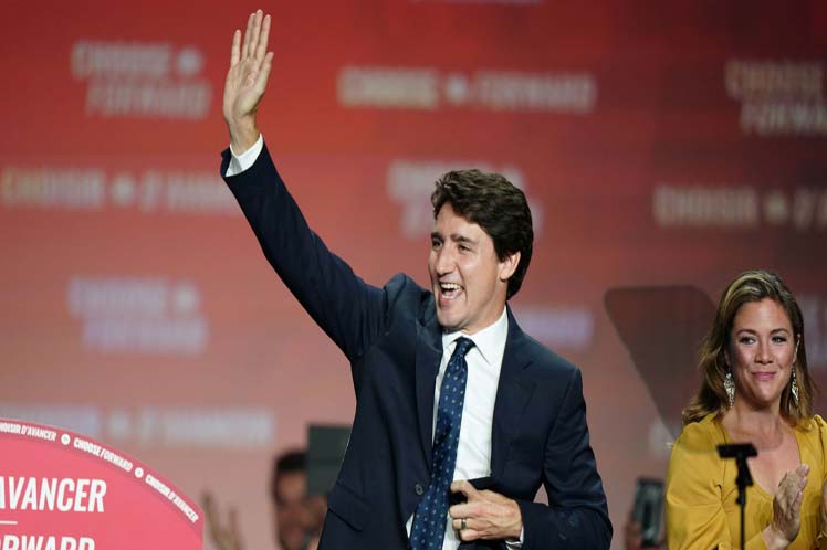 'Gobernaremos para todos. Independientemente de cómo voten, el nuestro es un equipo que luchará por todos los canadienses', escribió de forma conciliadora el reelecto gobernante en su cuenta en Twitter. /Foto: Prensa Latina