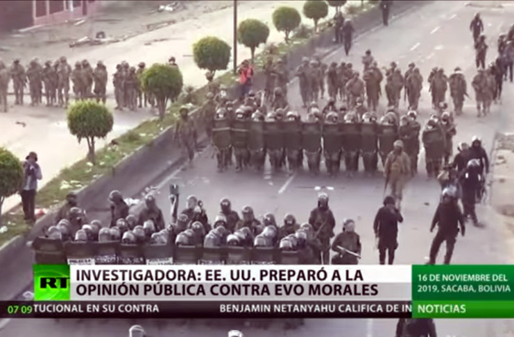 El 10 de noviembre Evo Morales prefirió renunciar a la victoria y convocar a nuevas elecciones, pero coaccionado por los jefes de la policía nacional y la fuerza armada, se vio obligado a dimitir. /Foto: Captura video