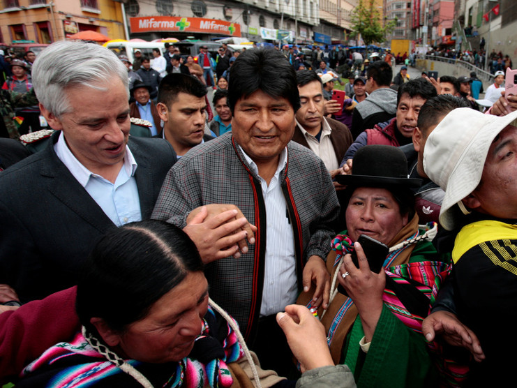 Evo Morales y Álvaro García Linera en La Paz, Bolivia, 5 de noviembre de 2019. /Foto: Manuel Claure (Reuters)