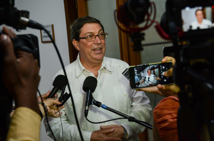 Bruno Rodríguez Parrilla, ministro de Relaciones Exteriores, ofrece declaraciones a la prensa durante el trabajo en comisiones previo al IV Periodo Ordinario de Sesiones de la IX Legislatura de la Asamblea Nacional del Poder Popular en el Palacio de Convenciones, en La Habana, el 18 de diciembre de 2019. /Foto: Marcelino Vázquez Hernández (ACN)