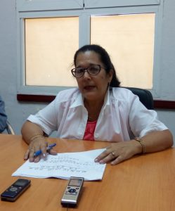 Iliana Enríquez Corona, jefa de departamento de Promoción de salud y prevención de enfermedades del CPHEM. Se desarrollan varias actividades en ocasión del aniversario 25 de la red cubana de municipios por la salud. /Foto: Tay Toscano.