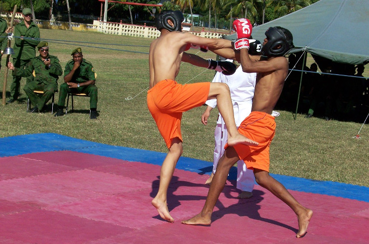El combate cuerpo a cuerpo con el empleo del arte marcial coreano KiokSul resume las modalidades de la competencia. /Foto Efraín Cedeño