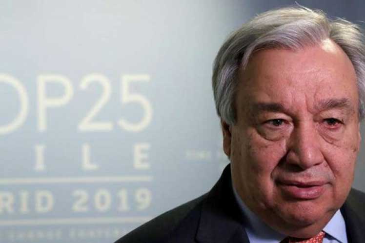 Guterres señaló que la comunidad internacional perdió una oportunidad importante para mostrar una mayor ambición en mitigación, adaptación y financiamiento para enfrentar la crisis climática. /Foto: Prensa Latina