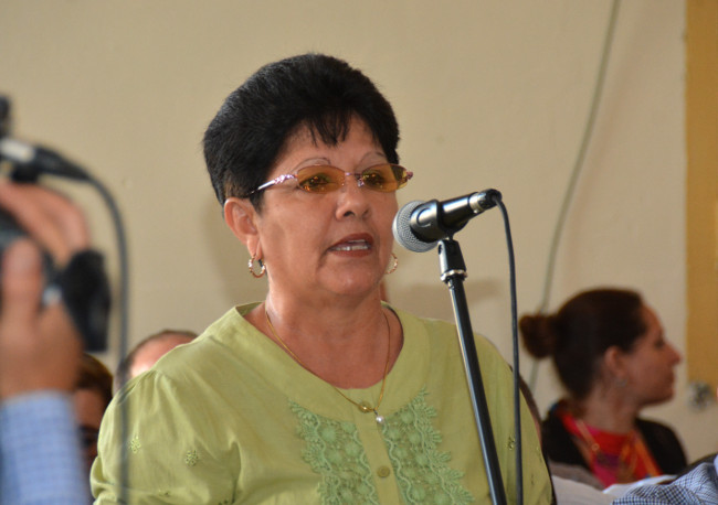 María Elena Alejo Arguiñao, delegada Territorial del MINCEX. /Foto: Modesto Gutiérrez Cabo (ACN)