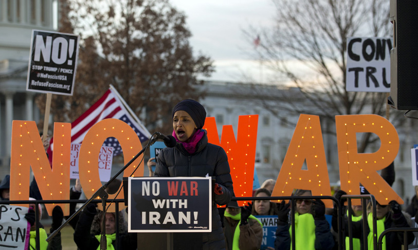 Manifestación contra la guerra en Irán fuera del Capitolio de EE. UU., el jueves 9 de enero de 2020. /Foto: José Luis Magana (AP)