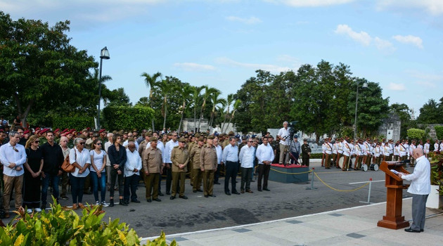 Honras fúnebres del General de División Efigenio Ameijeiras Delgado, efectuadas en el Panteón de los Veteranos de la Necrópolis de Colón, en La Habana, el 11 de febrero de 2020. /Foto: Marcelino Vázquez (ACN)