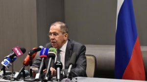 Canciller ruso, Serguéi Lavrov, en una rueda de prensa, en Ciudad de México, 6 de febrero de 2020. /Foto: AFP