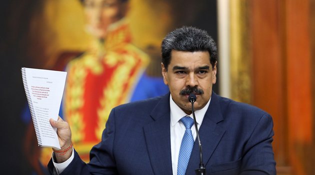 Maduro en rueda de prensa en el Palacio de Miraflores en Caracas, Venezuela, 14 de febrero de 2020. /Foto: Fausto Torrealba (Reuters)