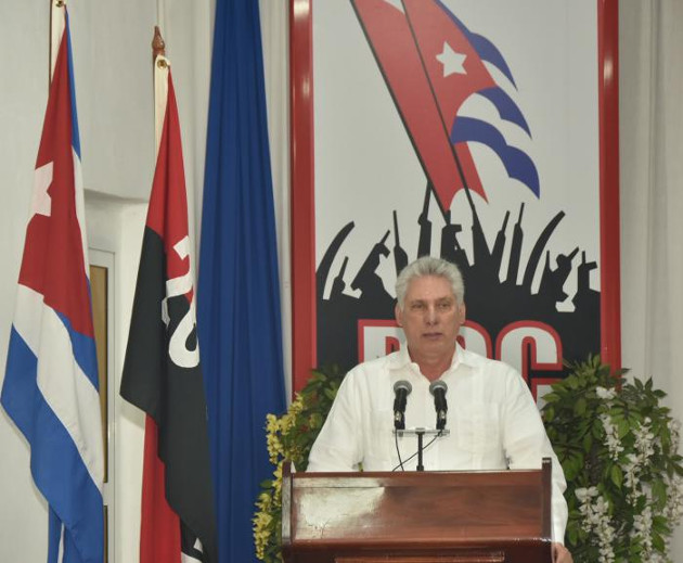 Primera reunión regional del Centro del país, para el enfrentamiento a la enfermedad, encabezada por el Presidente de la República, Miguel Díaz-Canel Bermúdez. /Foto: Estudios Revolución