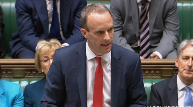 Canciller Dominic Raab durante un debate parlamentario por el Braxit. /Foto: Empics (PA Wire)