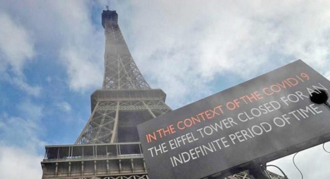 La Torre Eiffel cierra por la pandemia de la Covid-19. Foto: Archivo.