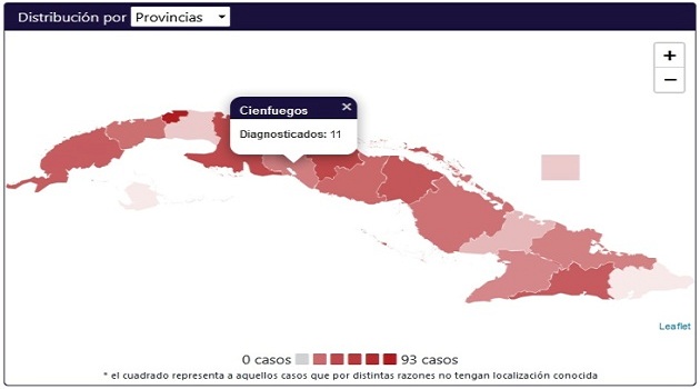 Hasta el momento, Cienfuegos tiene 11 casos positivos. La provincia tiene 4 días sin casos positivos./Infografía: Juventud Técnica