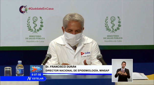 Doctor Francisco Durán García, director nacional de Epidemiología en Cuba. /Foto: Twitter @CanalCaribeCuba