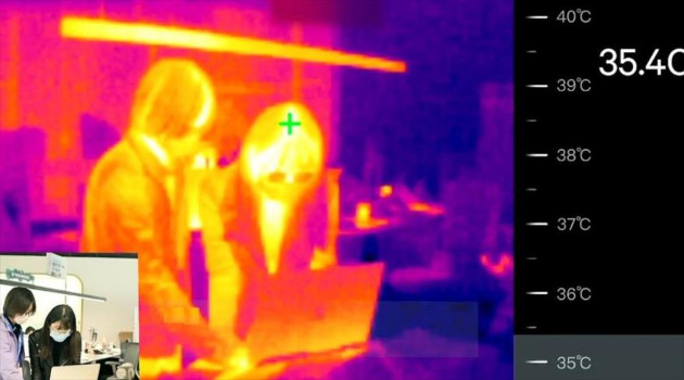 Imagen infrarroja obtenida con las gafas inteligentes, capaces de interpretar la temperatura corporal. /Foto: HispanTV